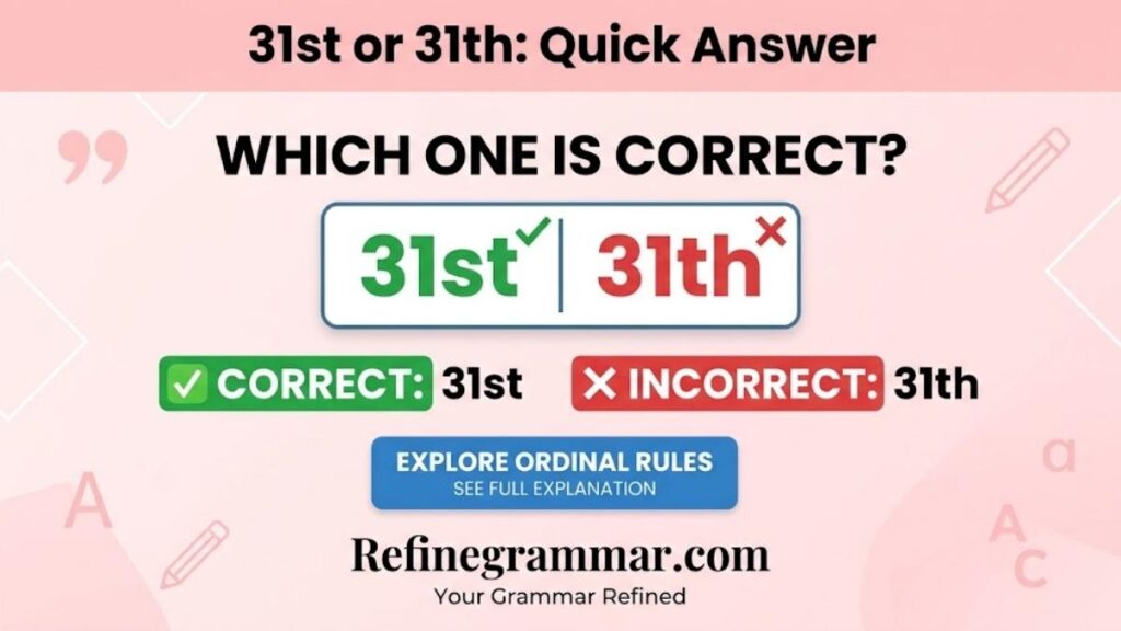 31st or 31th Quick Answer