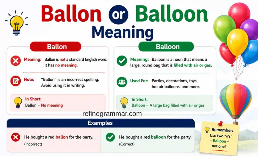 Ballon or balloon meaning