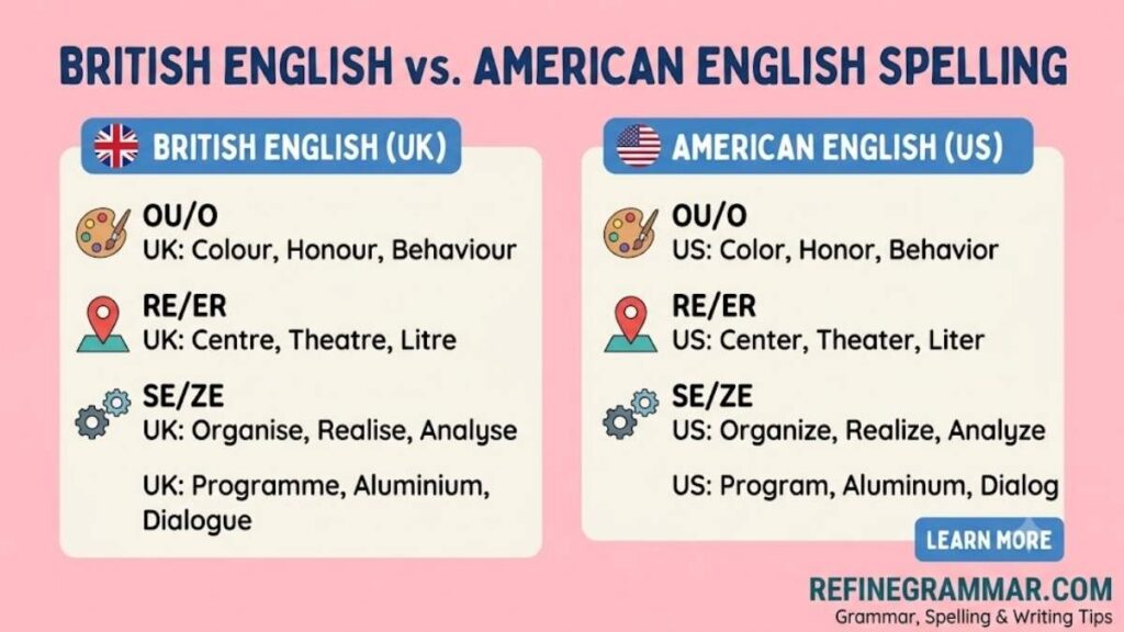 British English vs American English Spelling