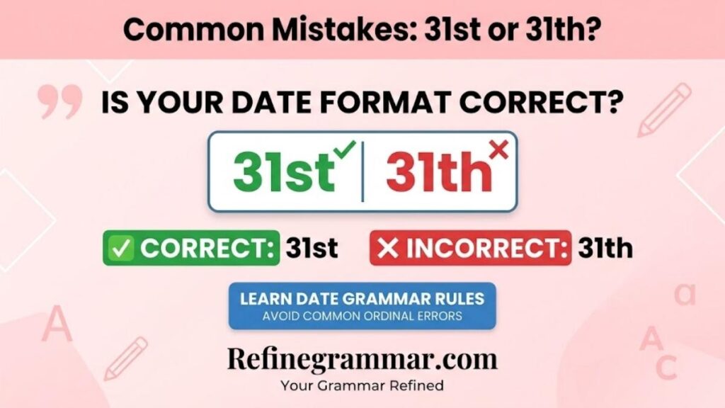 Common Mistakes with 31st or 31th