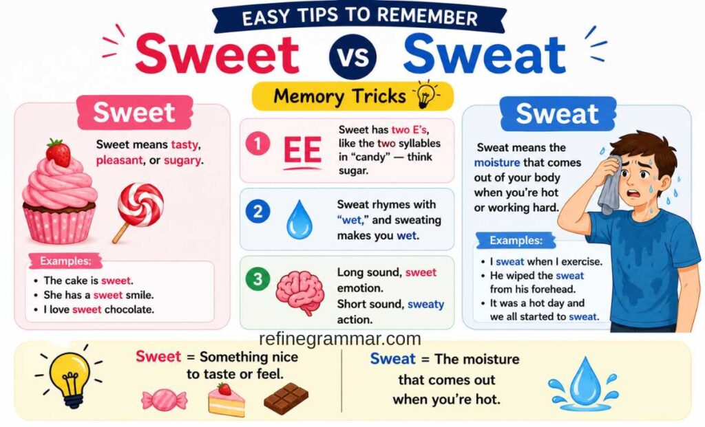 Easy Tips to Remember Sweet vs Sweat