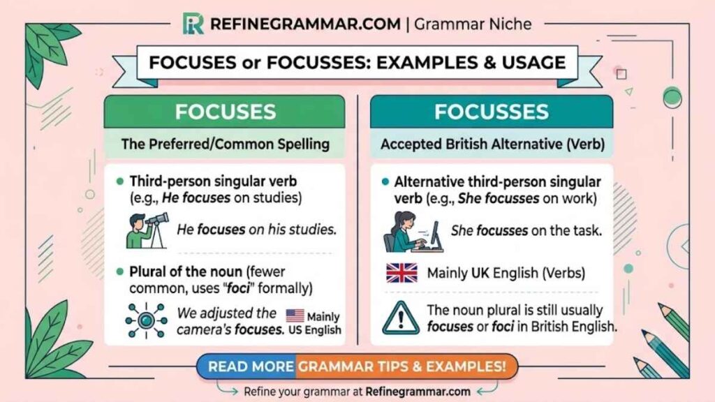 Focusses or Focuses Examples
