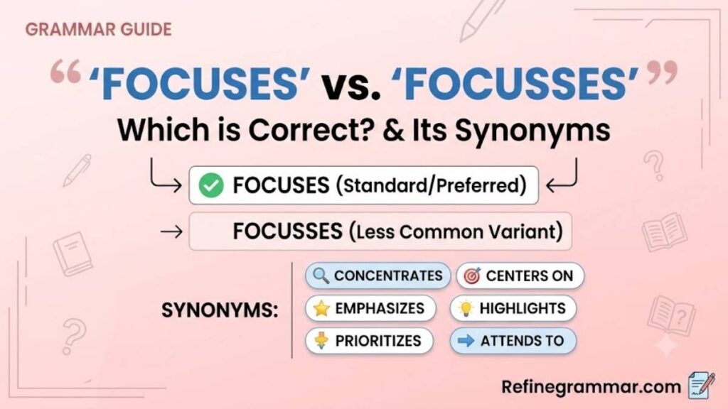 Focusses or Focuses Synonym