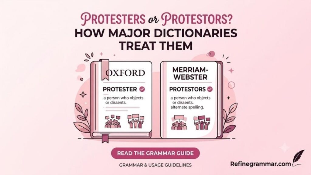 How Major Dictionaries Treat Protesters and Protestors