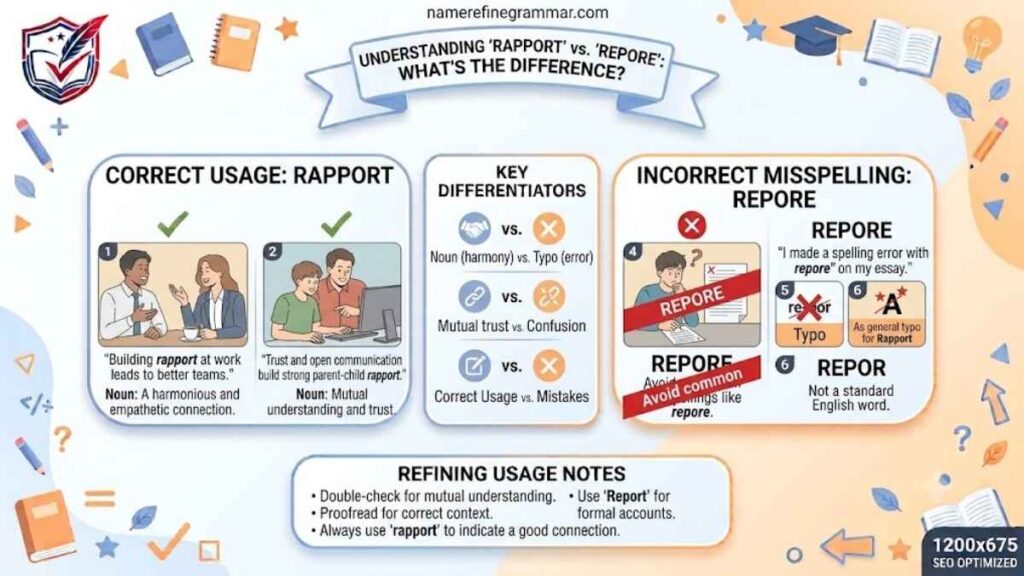 Repore or Rapport in Everyday Examples
