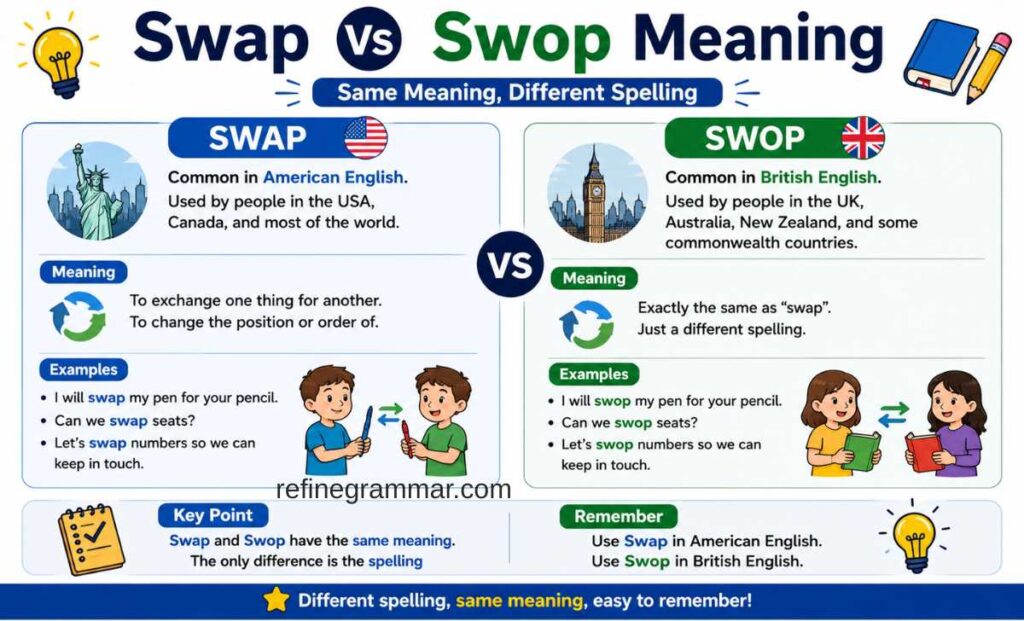 Swap Vs Swop Meaning