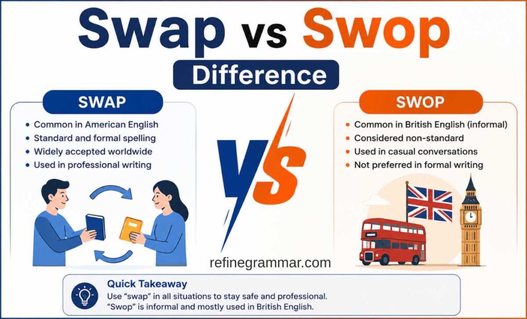 Swap vs Swop Difference