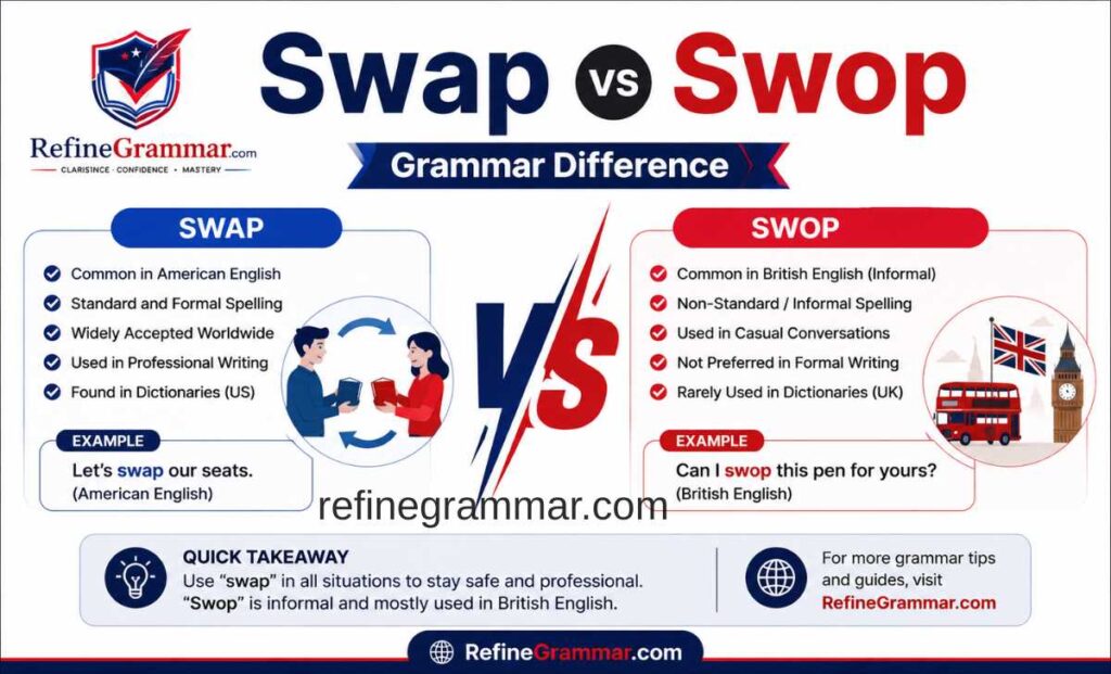 Swap vs Swop Grammar
