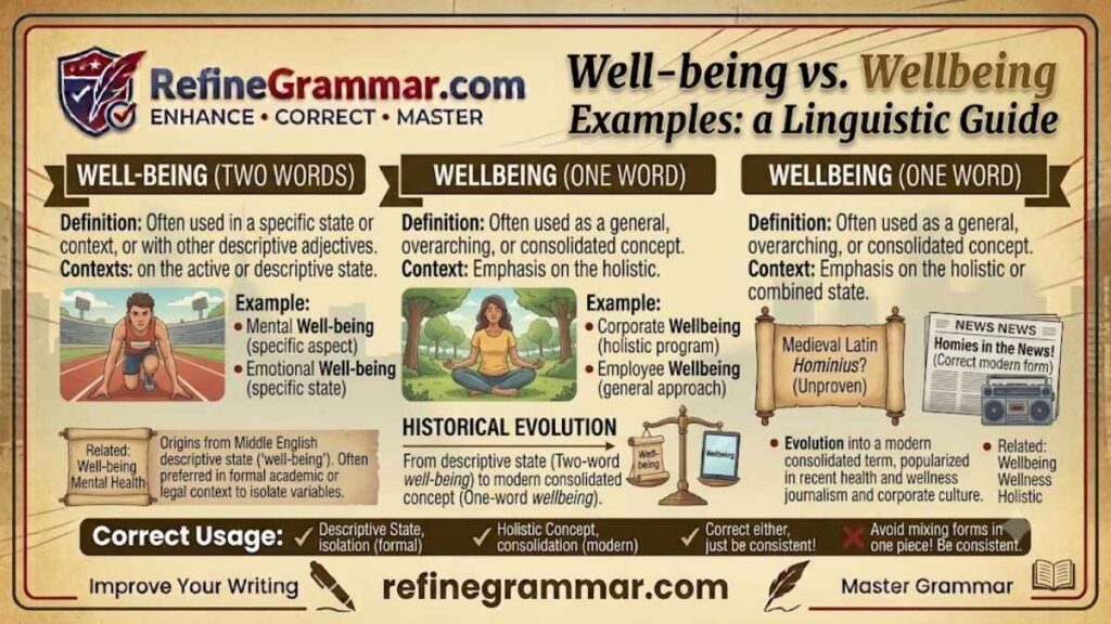Well Being vs Wellbeing Examples