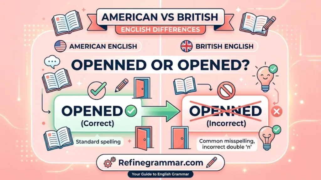American vs British English Differences Openned or Opened
