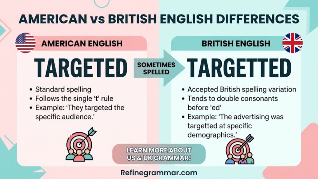 American vs British English Differences Targeted vs Targetted