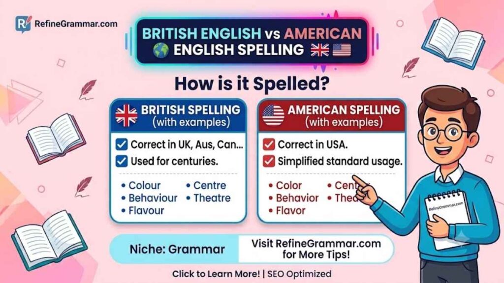 British English vs American English Spelling 🌍🇬🇧🇺🇸