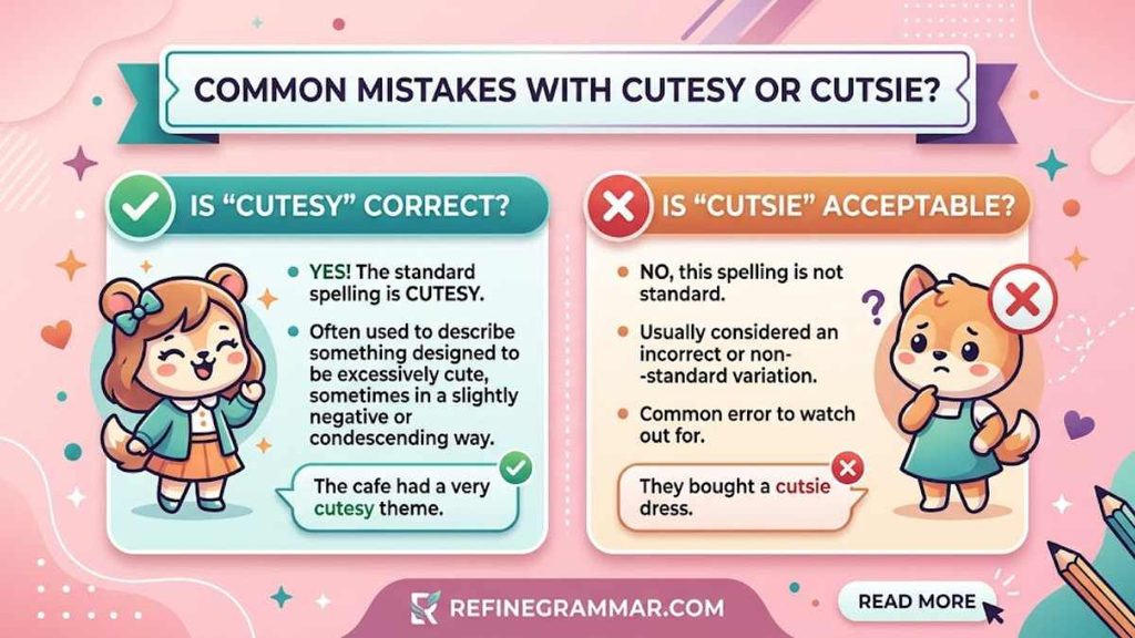 Common Mistakes with Cutesy or Cutsie