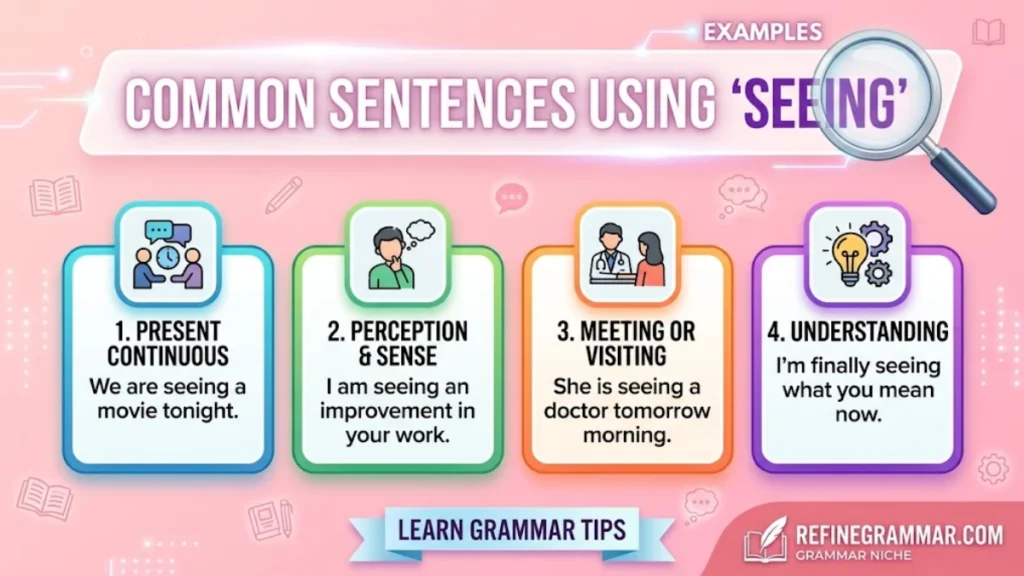 Common Sentences Using Seeing