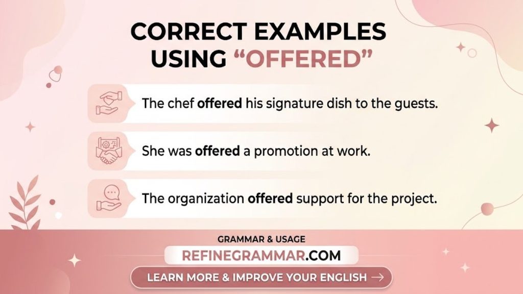 Correct Examples Using "Offered"