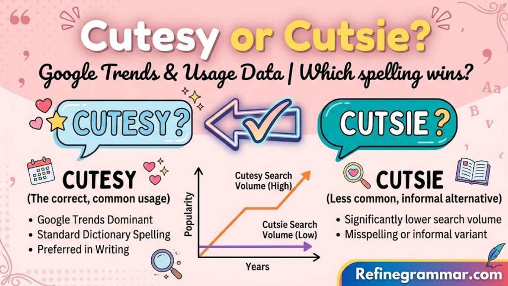 Cutesy or Cutsie – Google Trends & Usage Data