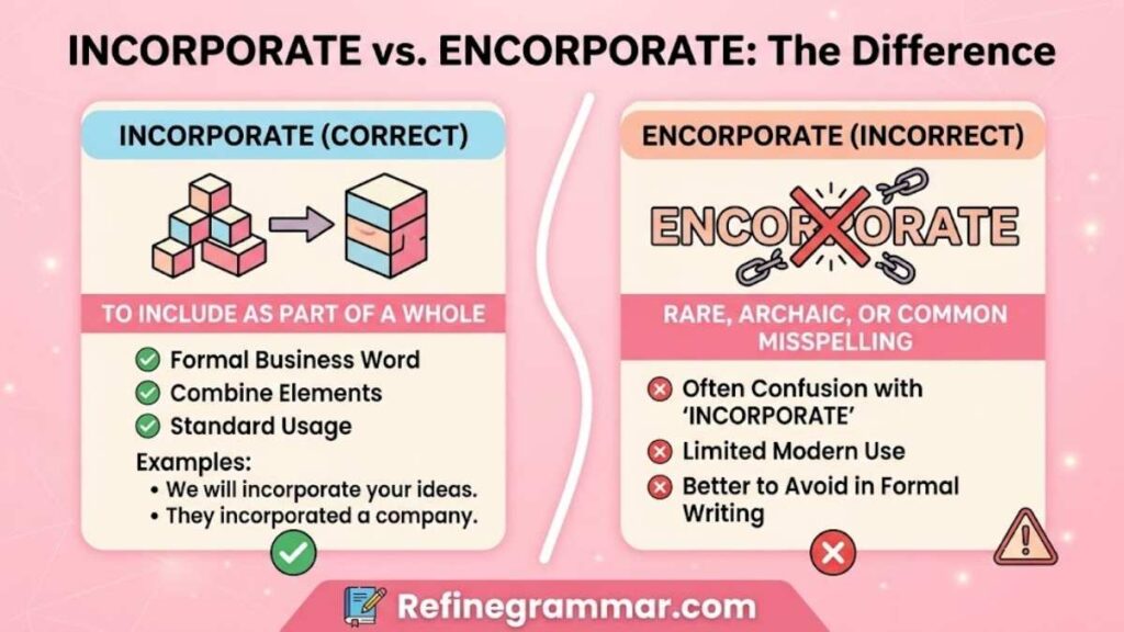 Difference Between Encorporate and Incorporate (Clear Comparison)