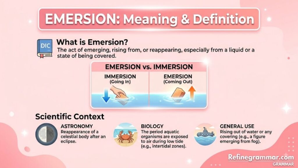 Emersion Meaning, Definition and Scientific Context