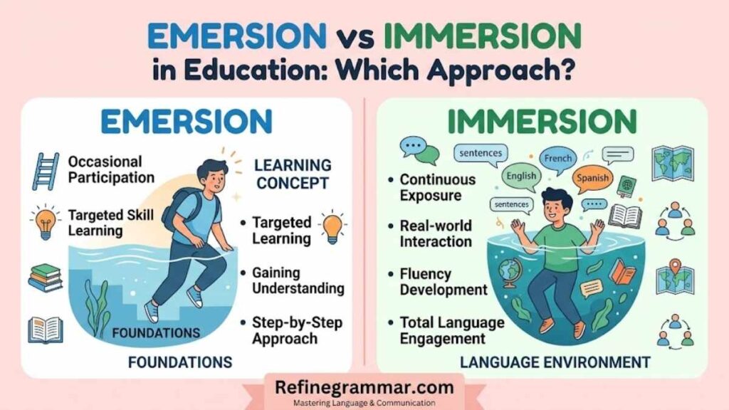 Emersion vs Immersion in Education