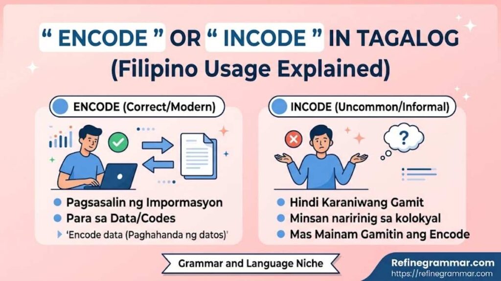 Encode or Incode in Tagalog (Filipino Usage Explained)