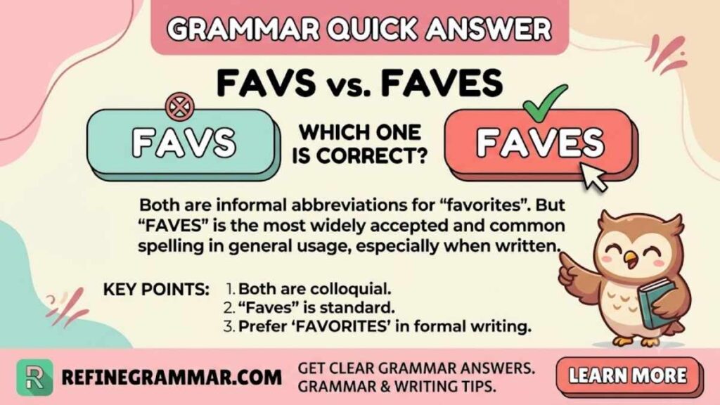 Favs or Faves – Quick Answer
