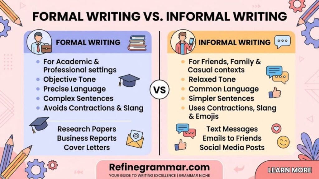 Formal Writing vs Informal Writing