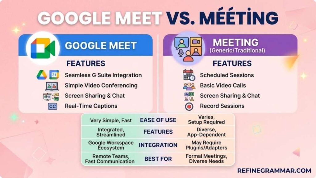 Google Meet vs Meeting