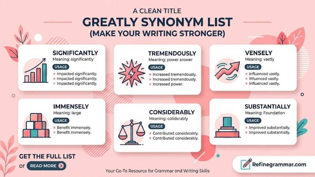 Greatly Synonym List (Make Your Writing Stronger)