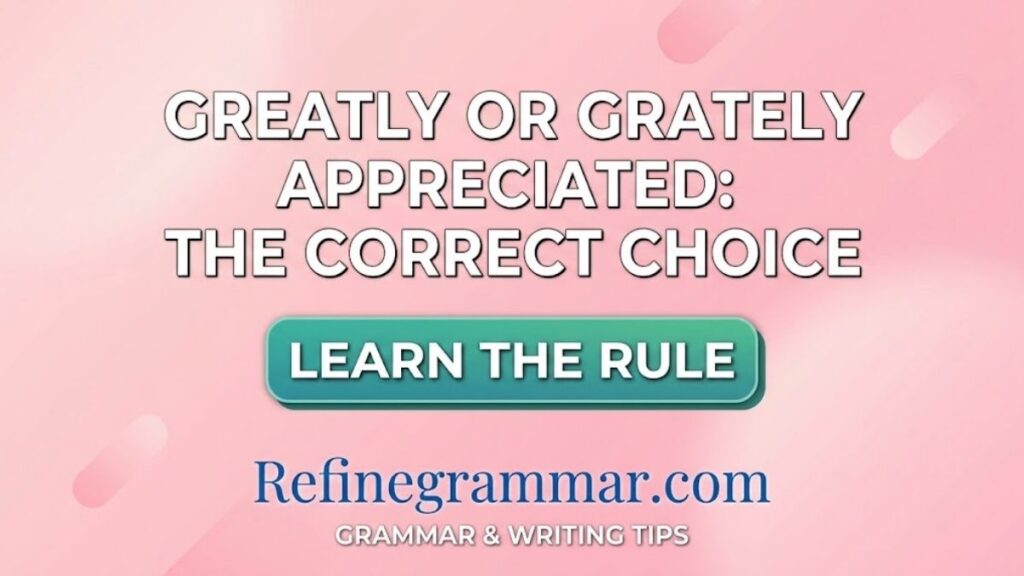 Greatly or Grately Appreciated The Correct Choice