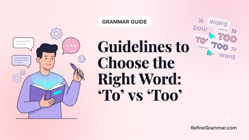 Guidelines to Choose the Right Word 'To' vs 'Too'