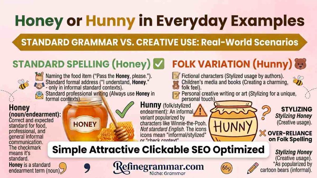 Honey or Hunny in Everyday Examples
