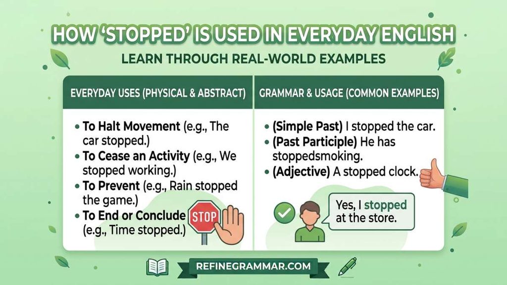 How “Stopped” Is Used in Everyday