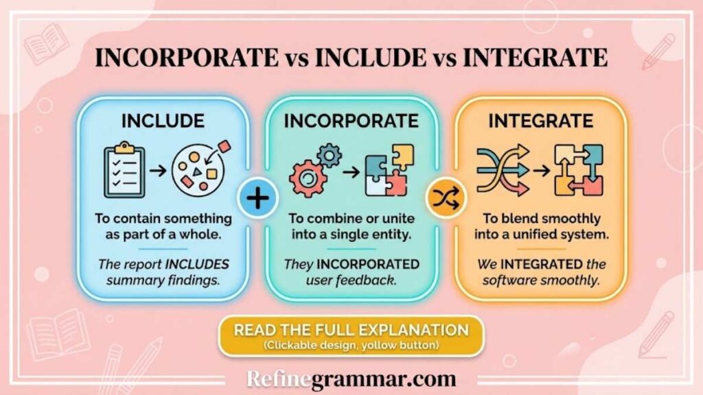 Incorporate vs Include vs Integrate (Differences)