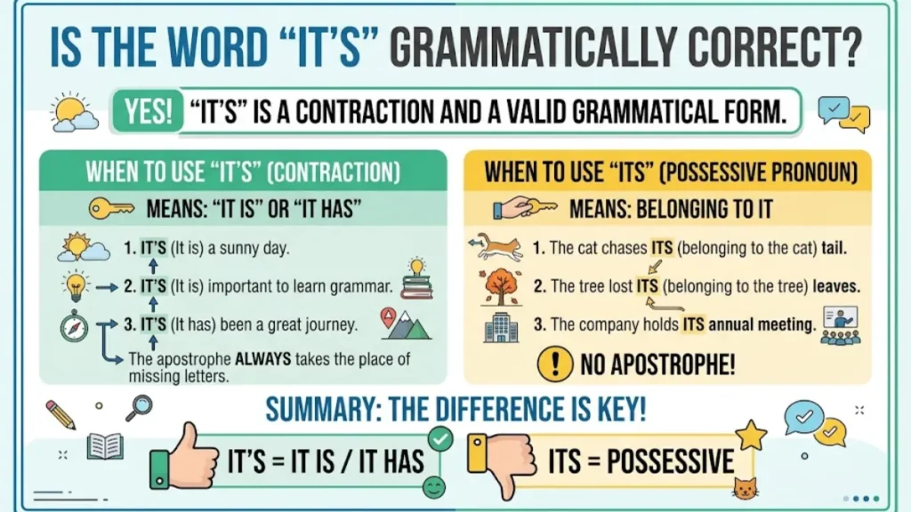 Is the Word It is Grammatically Correct