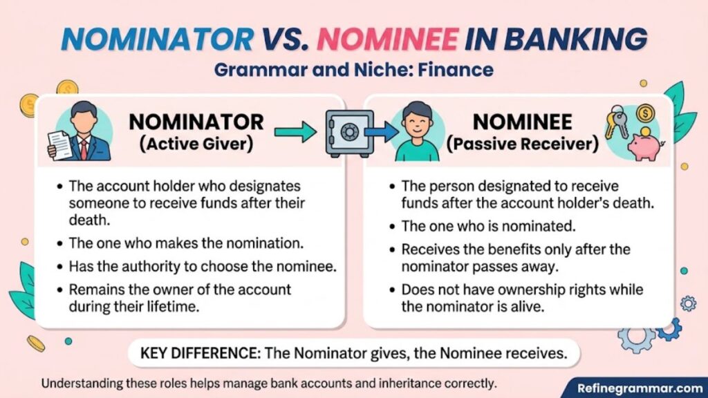 Nominator vs Nominee in Banking