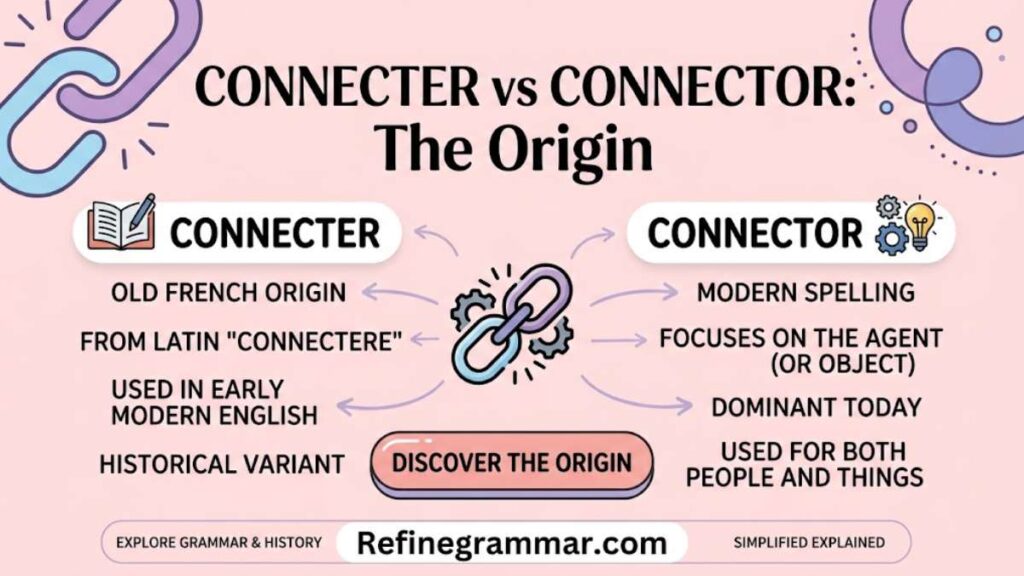 Origin of Connecter and Connector — a high quality, professionally captured photo.