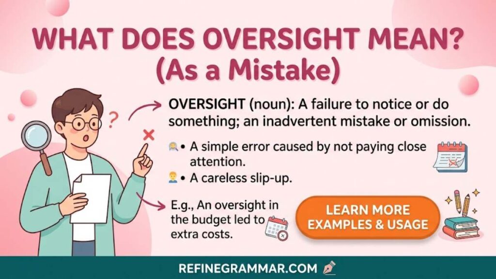Oversight Meaning as a Mistake — a high quality, professionally captured photo.