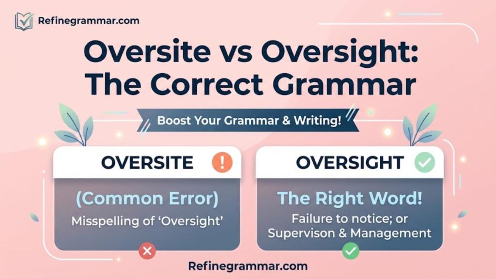 Oversite vs Oversight Grammar — a high quality, professionally captured photo.
