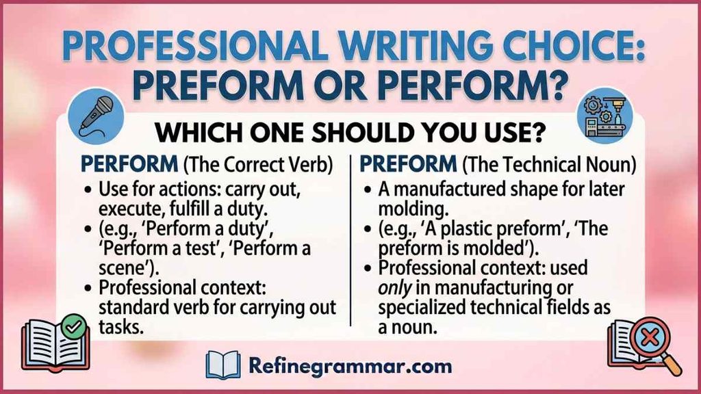Preform or Perform in Professional Writing