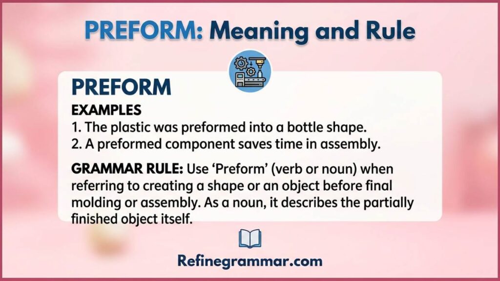 Preform – Meaning and Rule