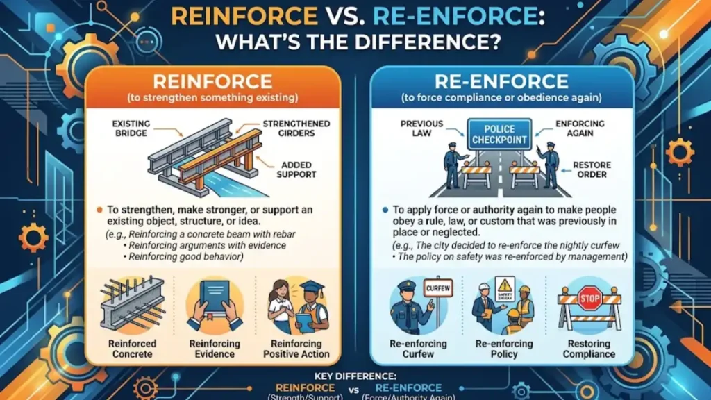 Reinforce vs Re-Enforce What's the Difference