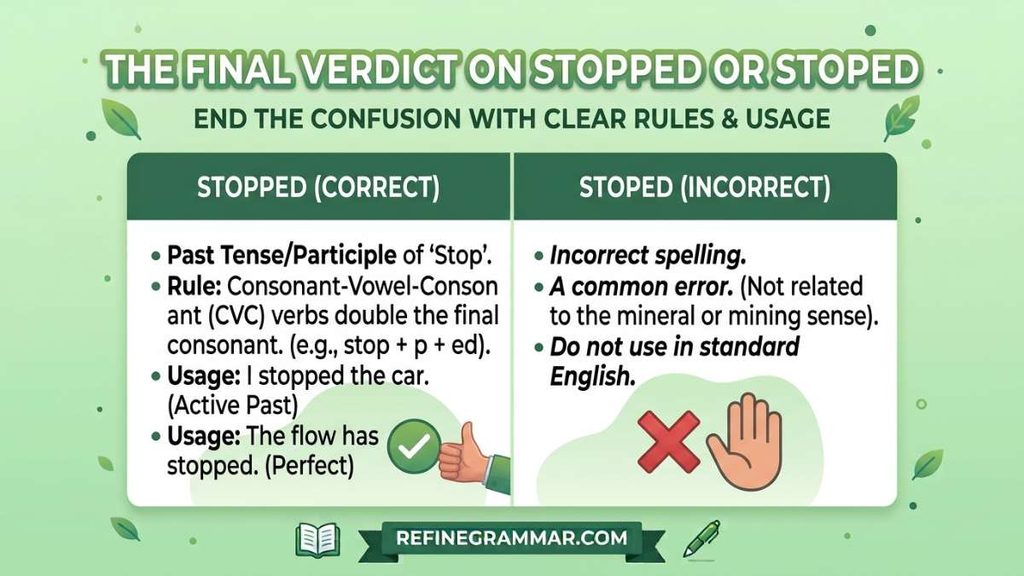 The Final Verdict on Stopped or Stoped