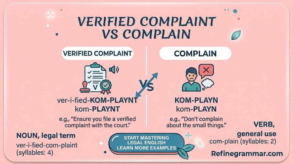 Verified Complaint vs Complain