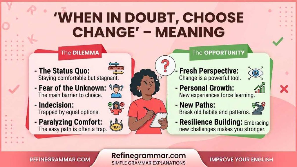 When in Doubt, Choose Change” – Meaning