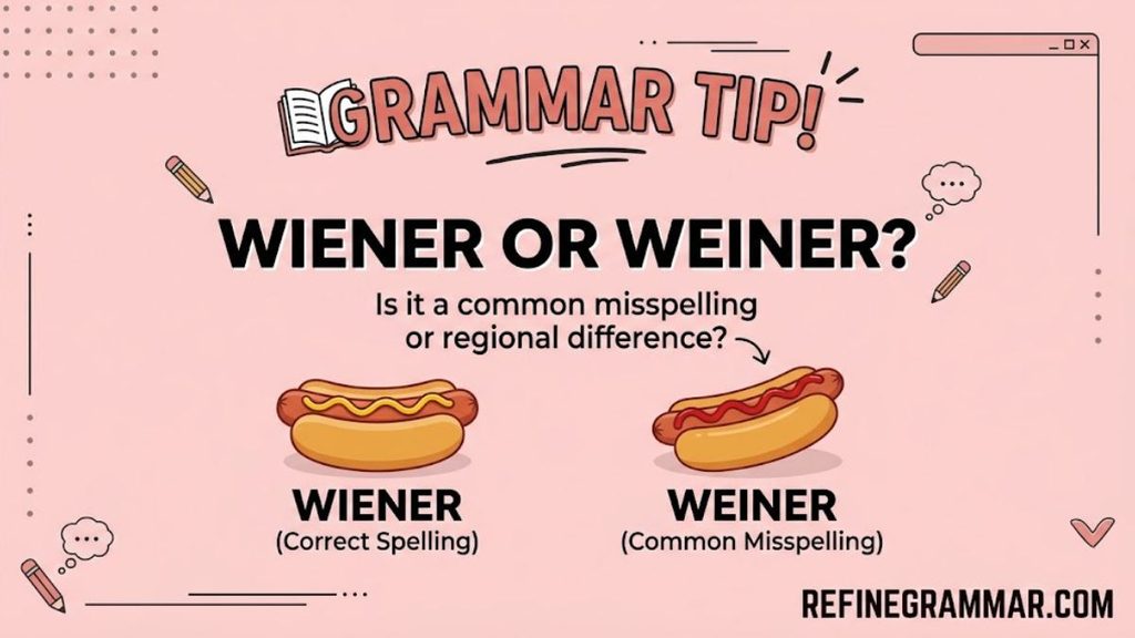 Common misspelling of wiener as weiner explained with spelling tips and word origin