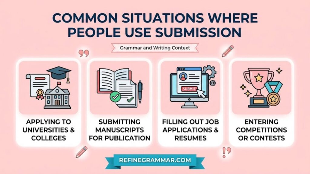 common situations where people use submission