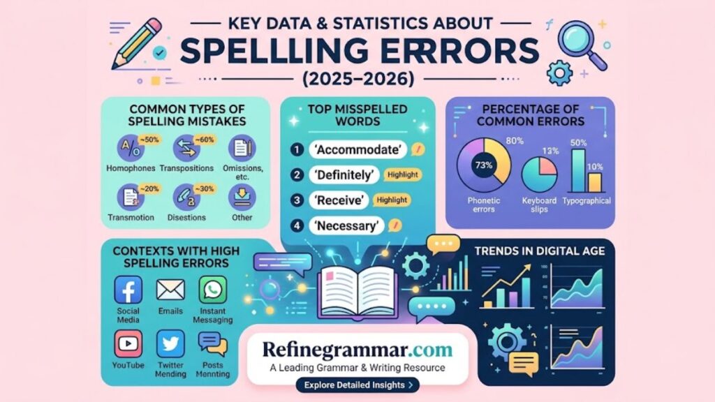 data and statistics about spelling errors in