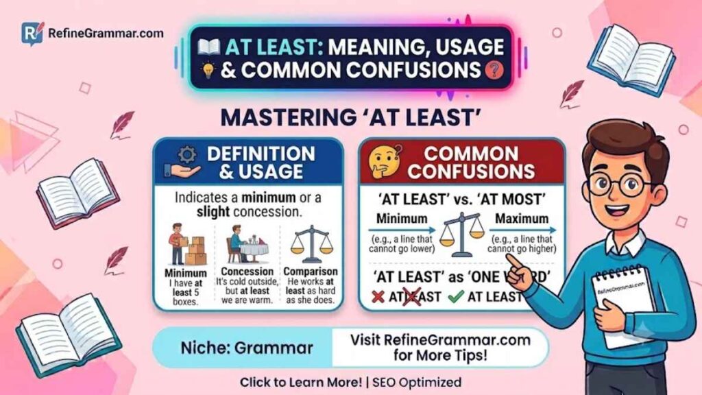 📖 At Least Meaning, Usage & Common Confusions
