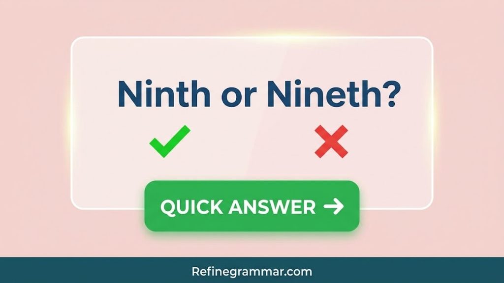 Nineth or Ninth