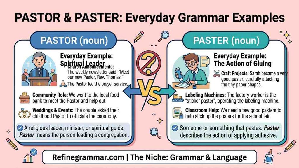 Pastor and Paster in Everyday Examples